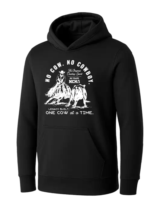 Womens Black Core Fleece Pullover Hooded Sweatshirt w/No Cow No Cowboy Logo