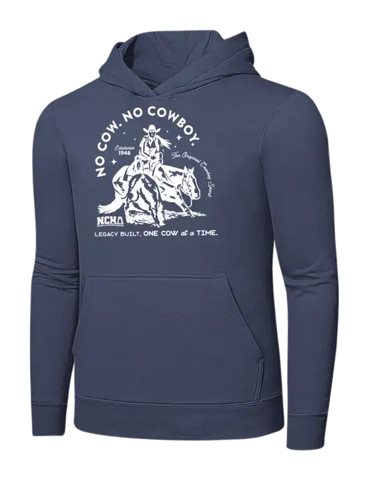 Steel Blue 7.8. oz Ring Spun Hooded Sweatshirt w/No Cow No Cowboy Logo