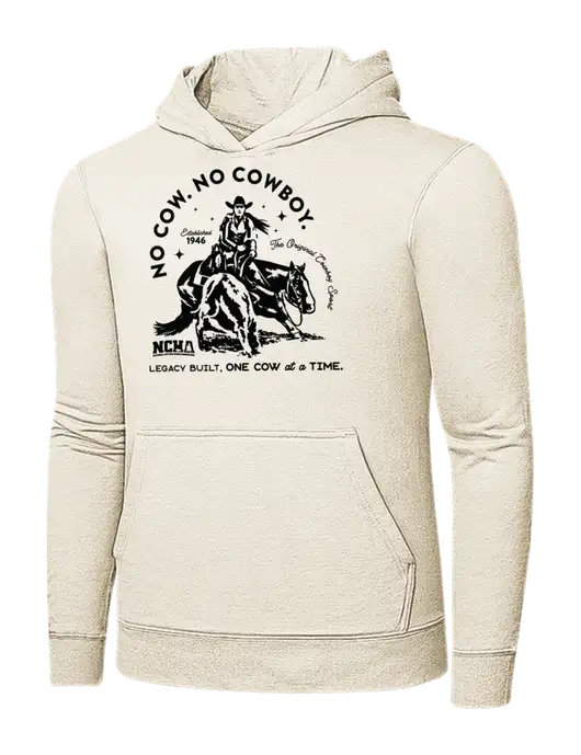 Very Light Tan 7.8 oz Ring Spun Hooded Sweatshirt w/No Cow No Cowboy Logo