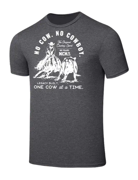 Seriously Soft Heathered Charcoal T-Shirt w/No Cow No Cowboy Logo