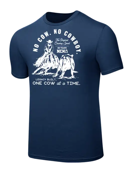 Seriously Soft Deep Slate Blue T-Shirt w/No Cow No Cowboy Logo
