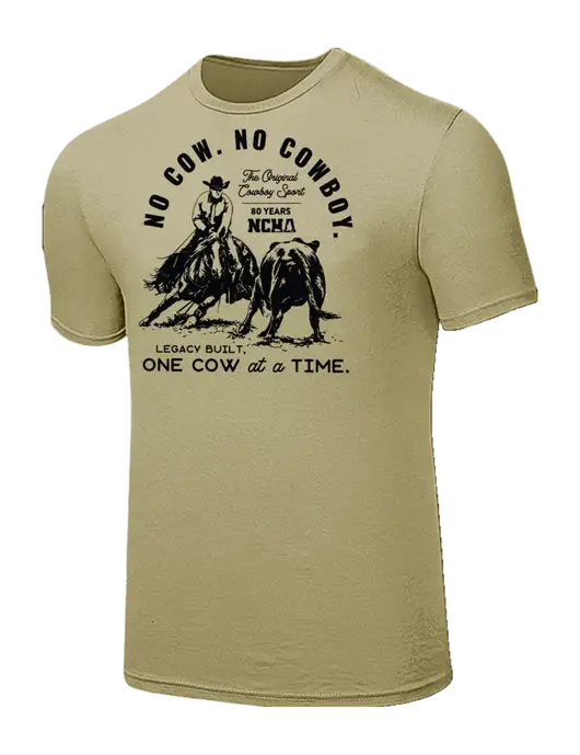 Seriously Soft Tan T-Shirt w/No Cow No Cowboy Logo