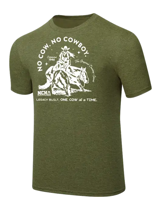 Simply Soft Military Green Frost 4.5oz Poly/Combed Ring Spun Cotton T-Shirt w/No Cow No Cowboy Logo