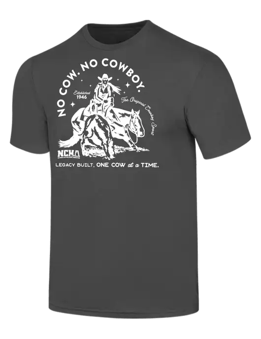 Simply Soft Charcoal 4.5oz  Poly/Combed Ring Spun Cotton T-Shirt w/No Cow No Cowboy Logo