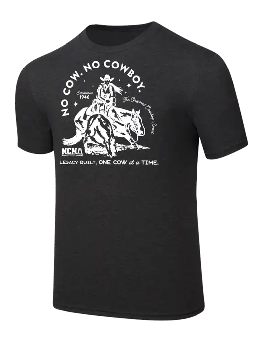 Simply Soft Black Frost 4.5oz  Poly/Combed Ring Spun Cotton T-Shirt w/No Cow No Cowboy Logo